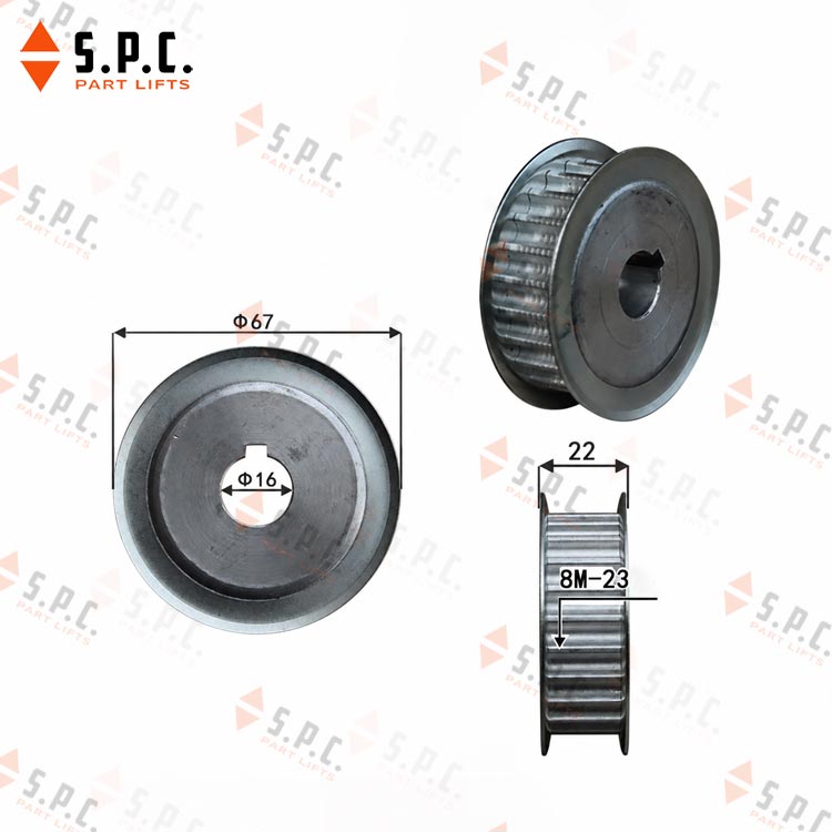 โรเลอร์สายพานประตูลิฟต์ Door Belt Roller 67-16-8M-23 PRO-1452